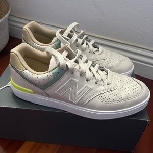 New balance court line 574 grey brown sneakers 8